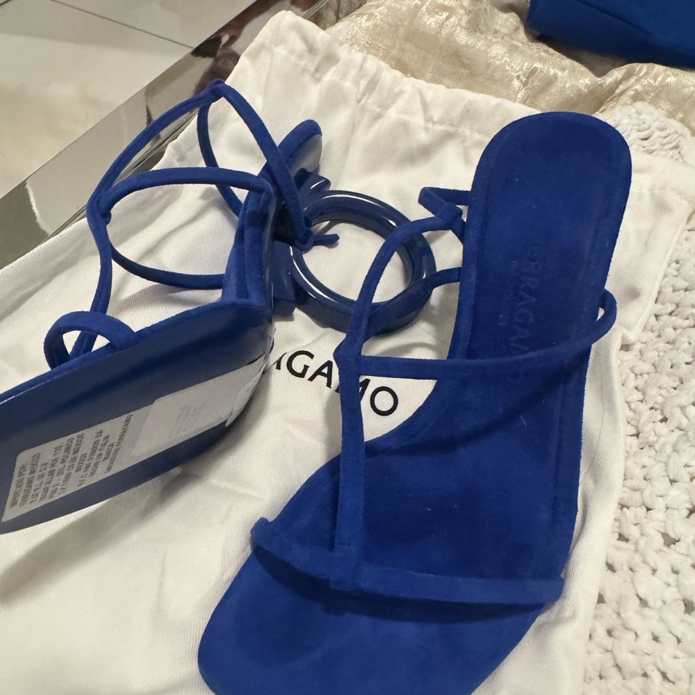 Salvatore Ferragamo Royal Blue Strappy Sandals